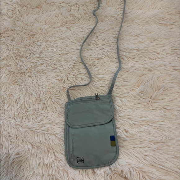 Chic Blue and Gray RFID Crossbody Bag - Picture 1 of 5